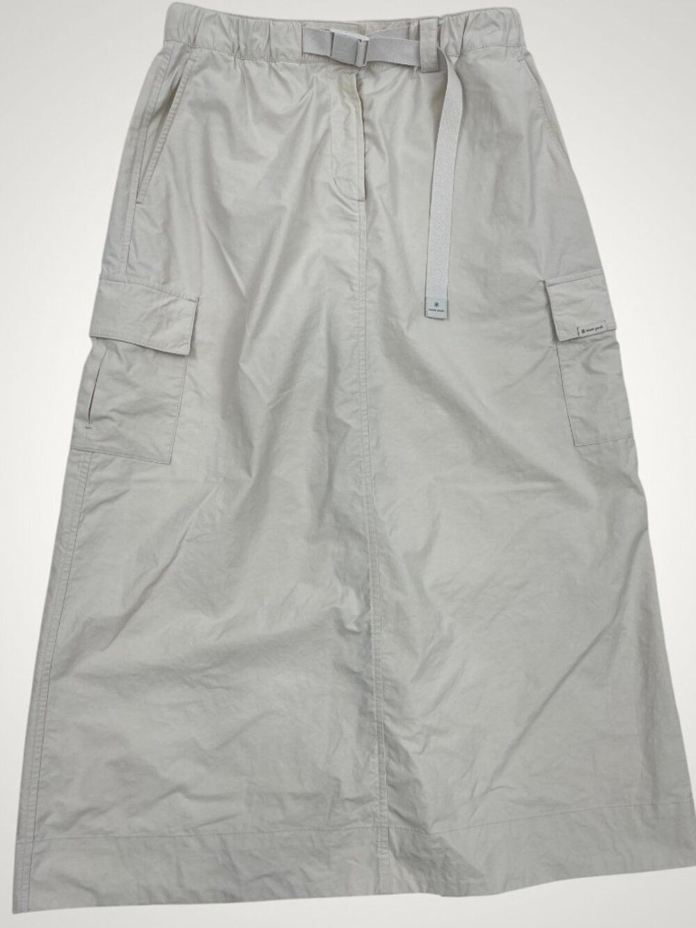 Snow Peak Utility Cargo Nylon Cotton Midi Skirt Beige Women's Size XS